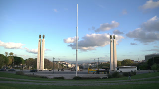Revolution Memorial and a flagpole