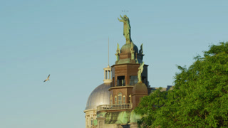 Sculptures on top of Notre-Dame-de-Bon-Secours Chapel