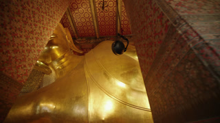 Reclining Buddha Statue Interior at Wat Pho, Bangkok, Thailand