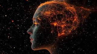 Artistic Concept Of A Human Neural Network In A Higher Dimension