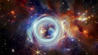 Cosmic Worm Hole In Colorful Deep Space Nebula With Imagery By NASA