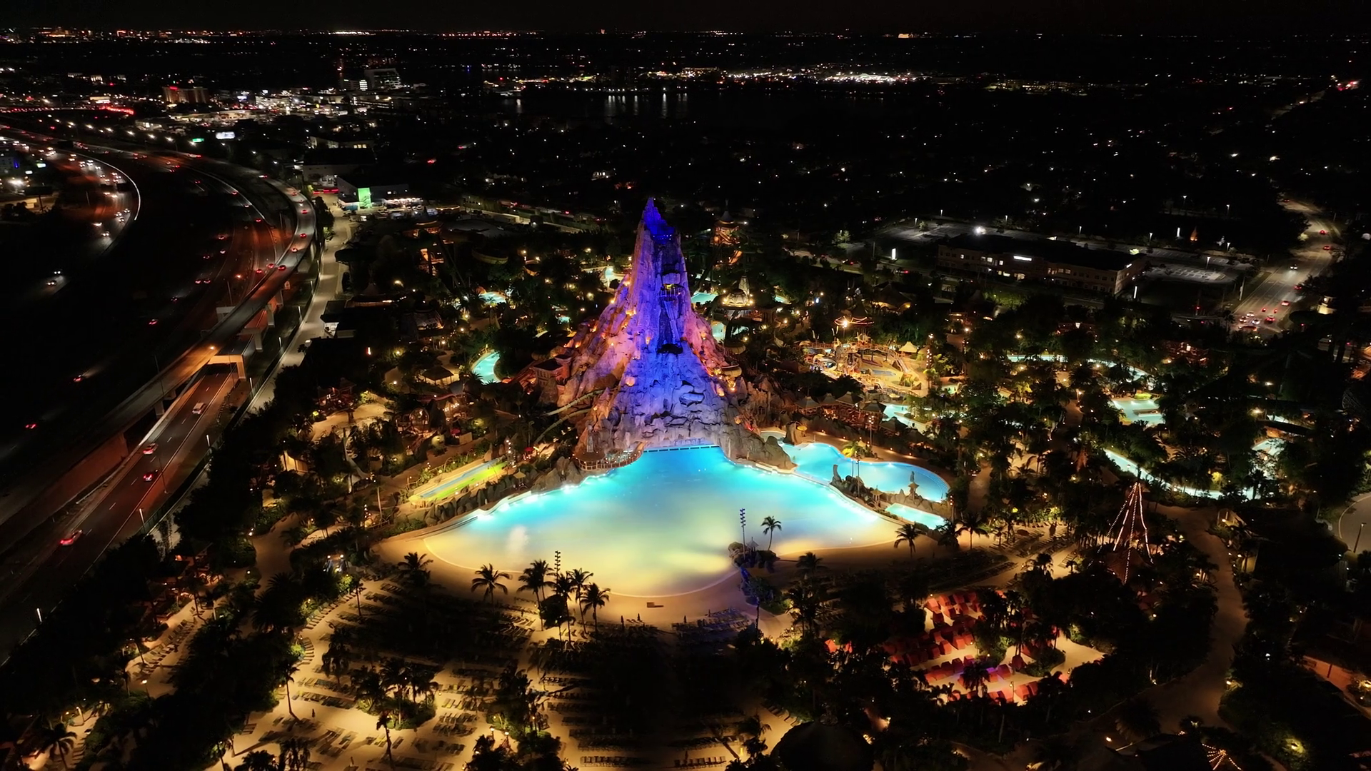 Night Volcano Bay At Orlando Florida United Stock Footage SBV-352182424 ...