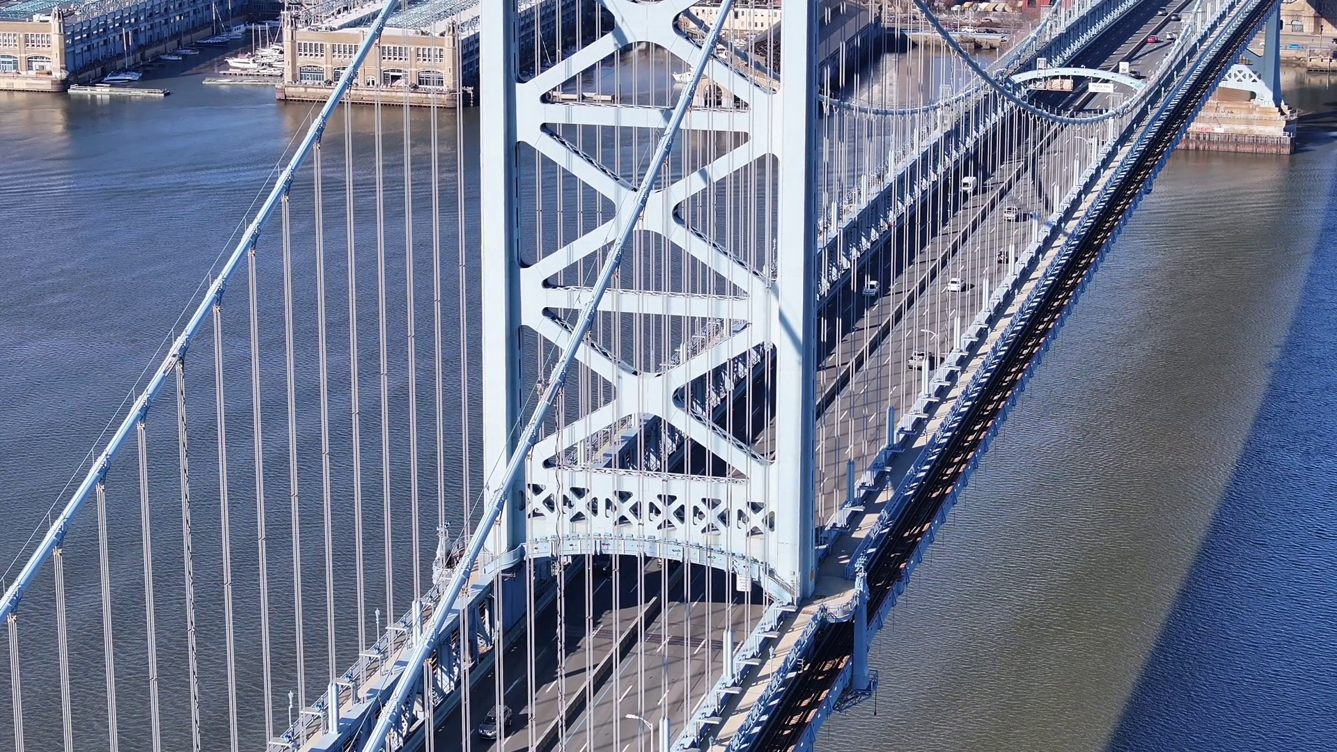 Cable Bridge At Philadelphia In Pennsylvania Stock Footage SBV ...