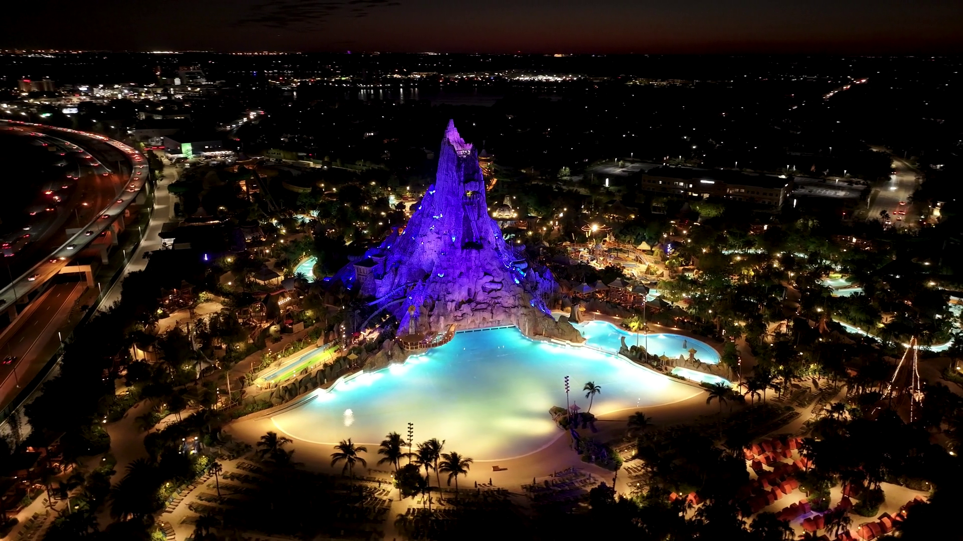 Night Volcano Bay At Orlando Florida United Stock Footage SBV-351806854 ...