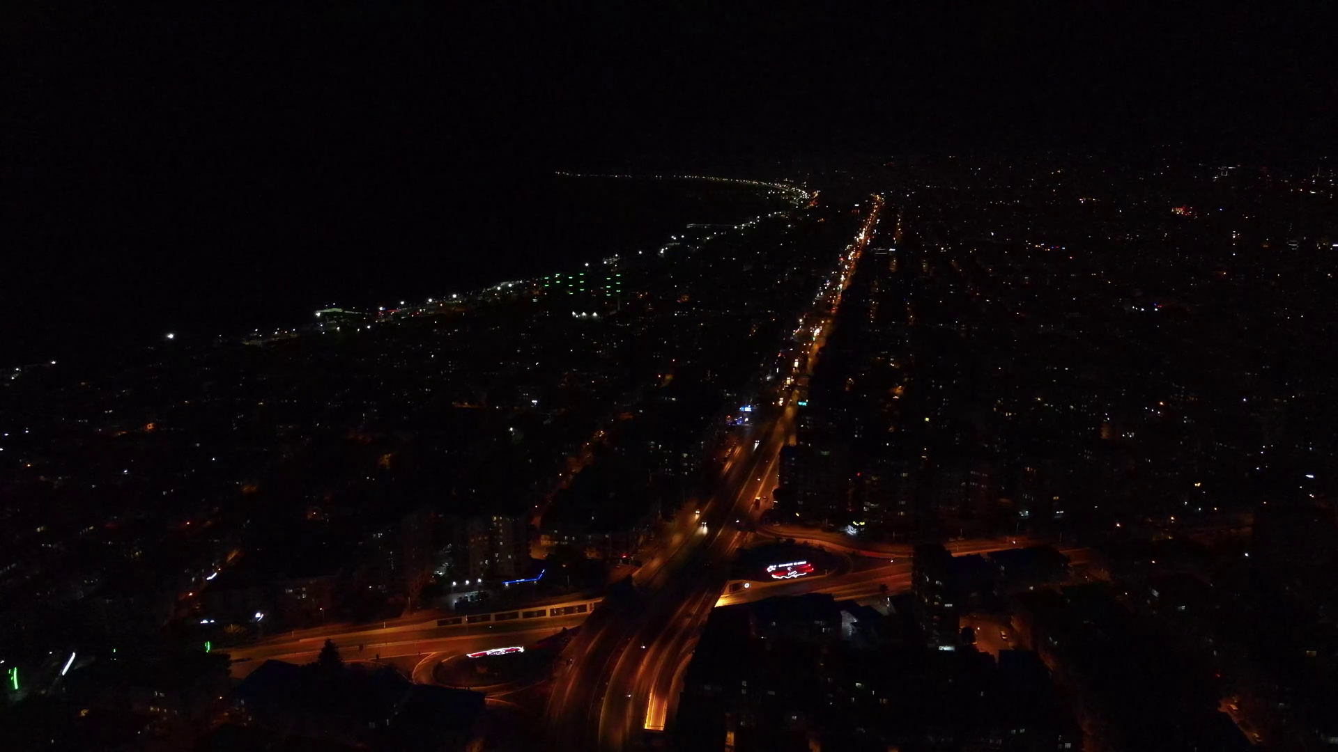 Night City View Vehicles Driving On Highway Stock Footage SBV347651411