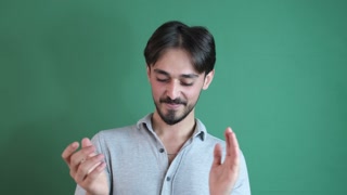 Young person applauding after presentation at a conference, people congratulate them for their achievement