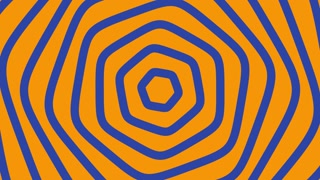 3d line illusion loop design. Geometric spiral orange and blue pattern illustration art.