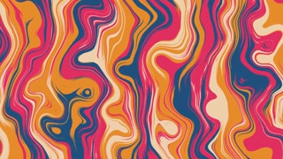Abstract background. illustration with liquid color swirls. Orange pink and blue color animation.