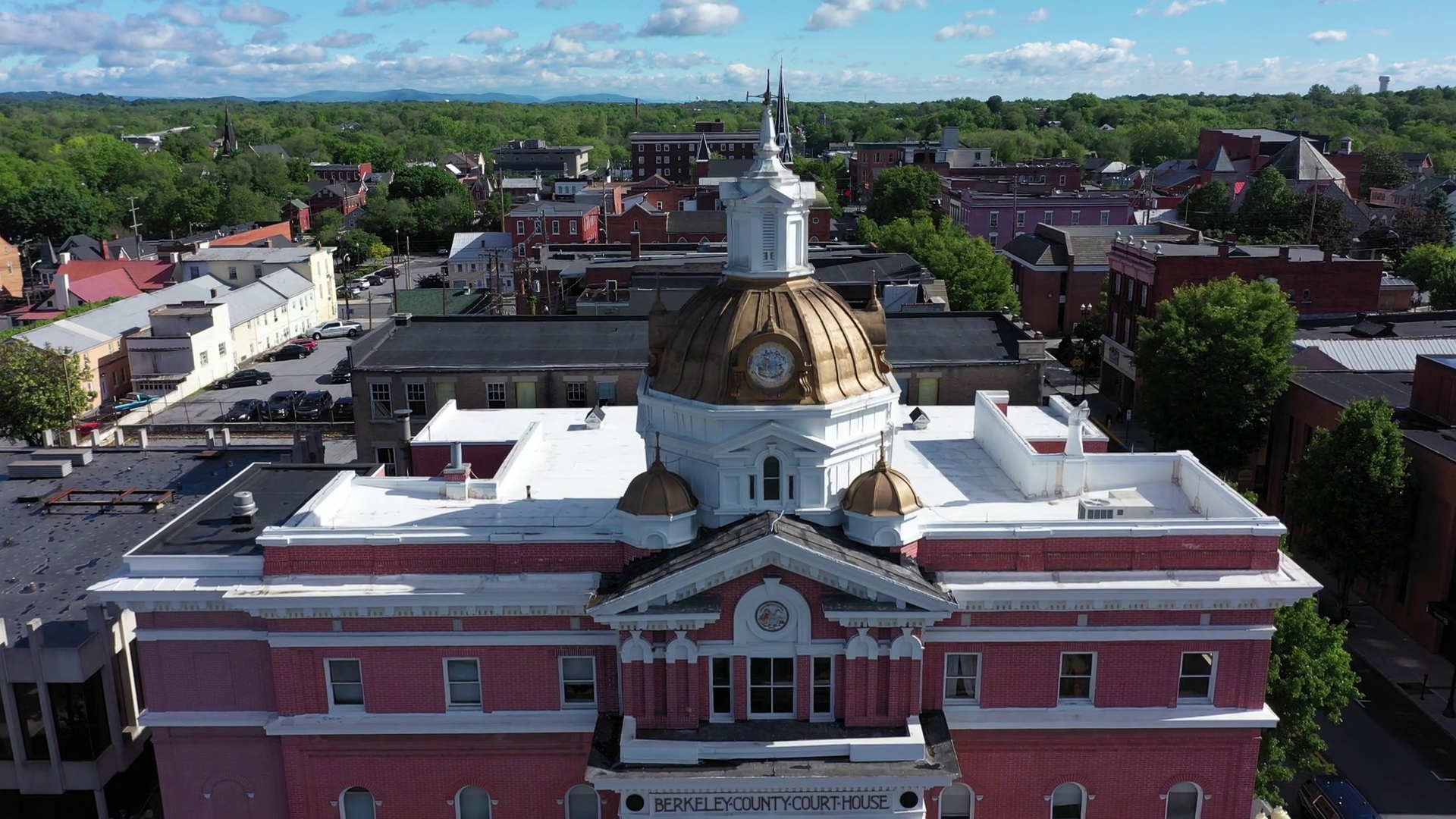 Aerial View Of Berkeley County Courthouse In Stock Footage SBV ...
