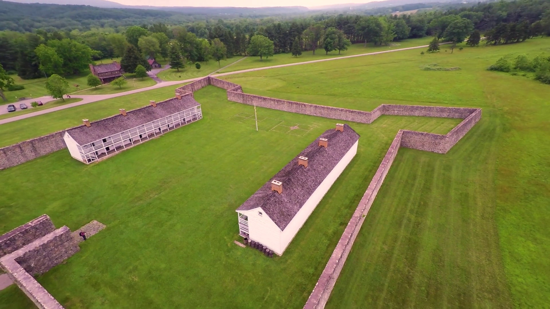 Aerial View Of Fort Frederick State Park In Stock Footage SBV-352565927 ...
