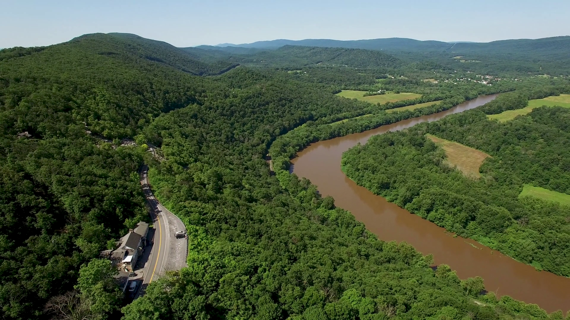 Rising Aerial Views Of Panorama Overlook Stock Footage SBV-352627524 ...