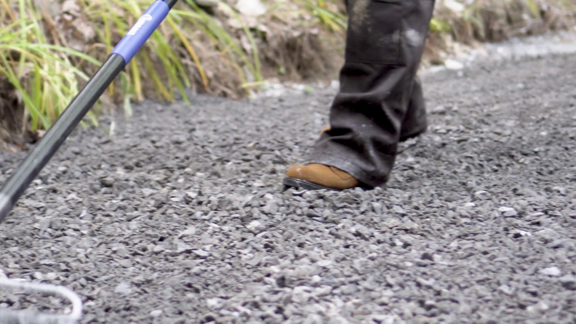 Closeup Of Rake Smoothing Out Gravel Workers Stock Footage SBV ...