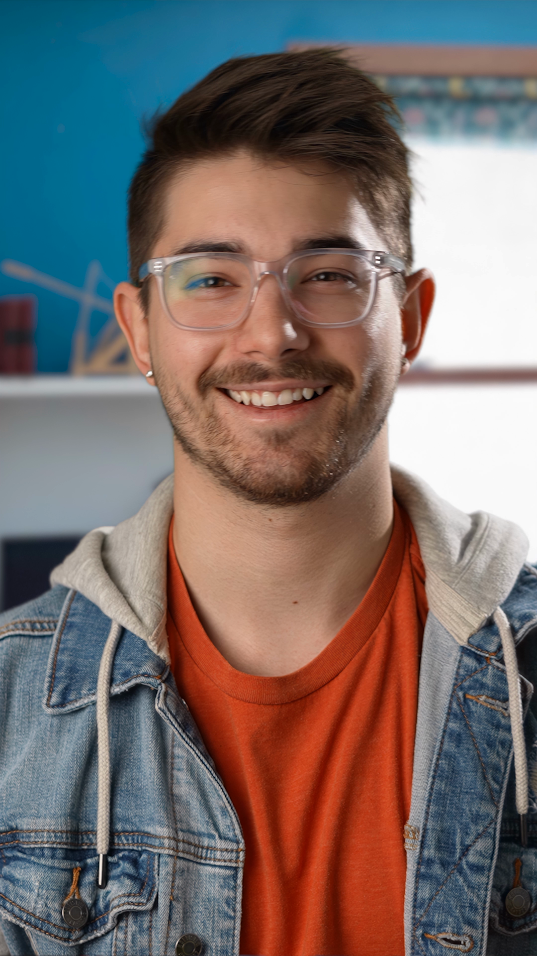 Portrait Of Young Man With Glasses Smiling Stock Footage SBV-353212795 ...