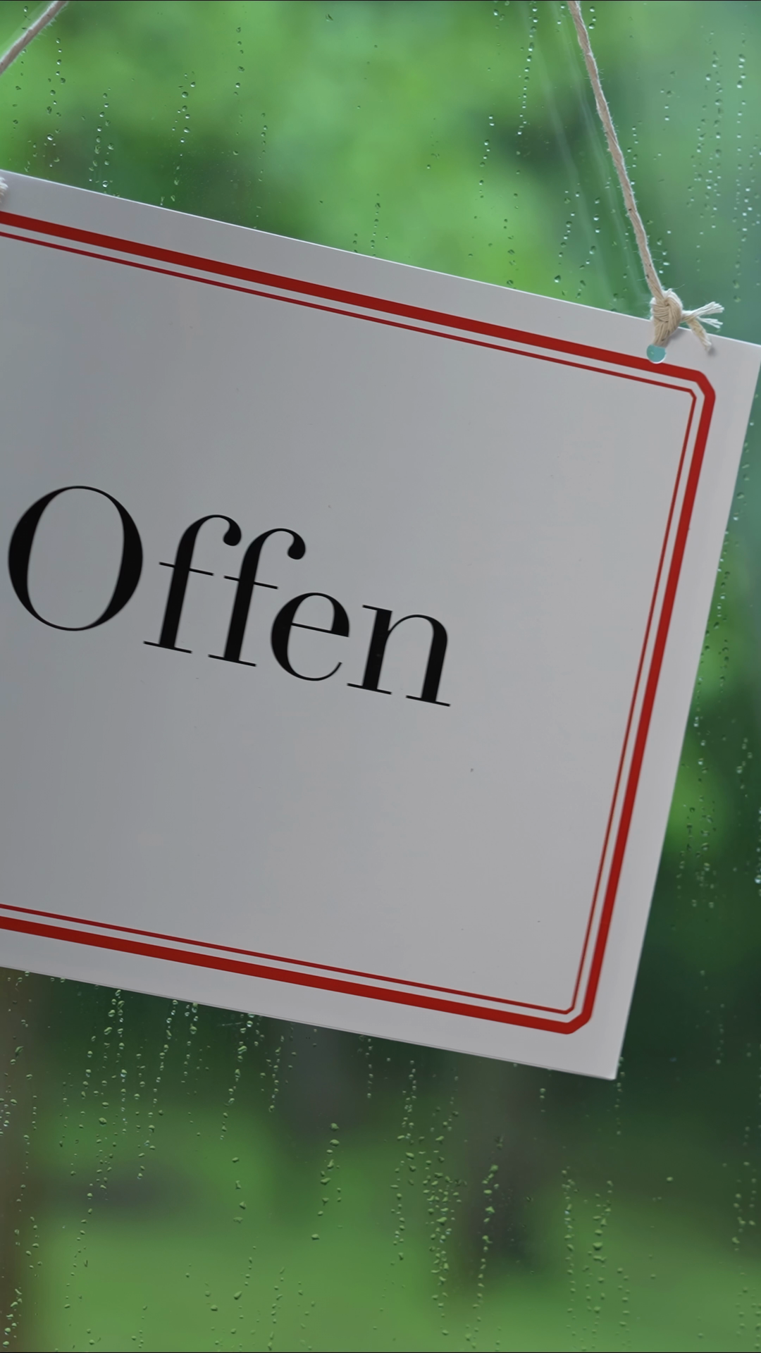 Vertical Video Of Open Sign On Glass Door Of Stock Footage SBV ...