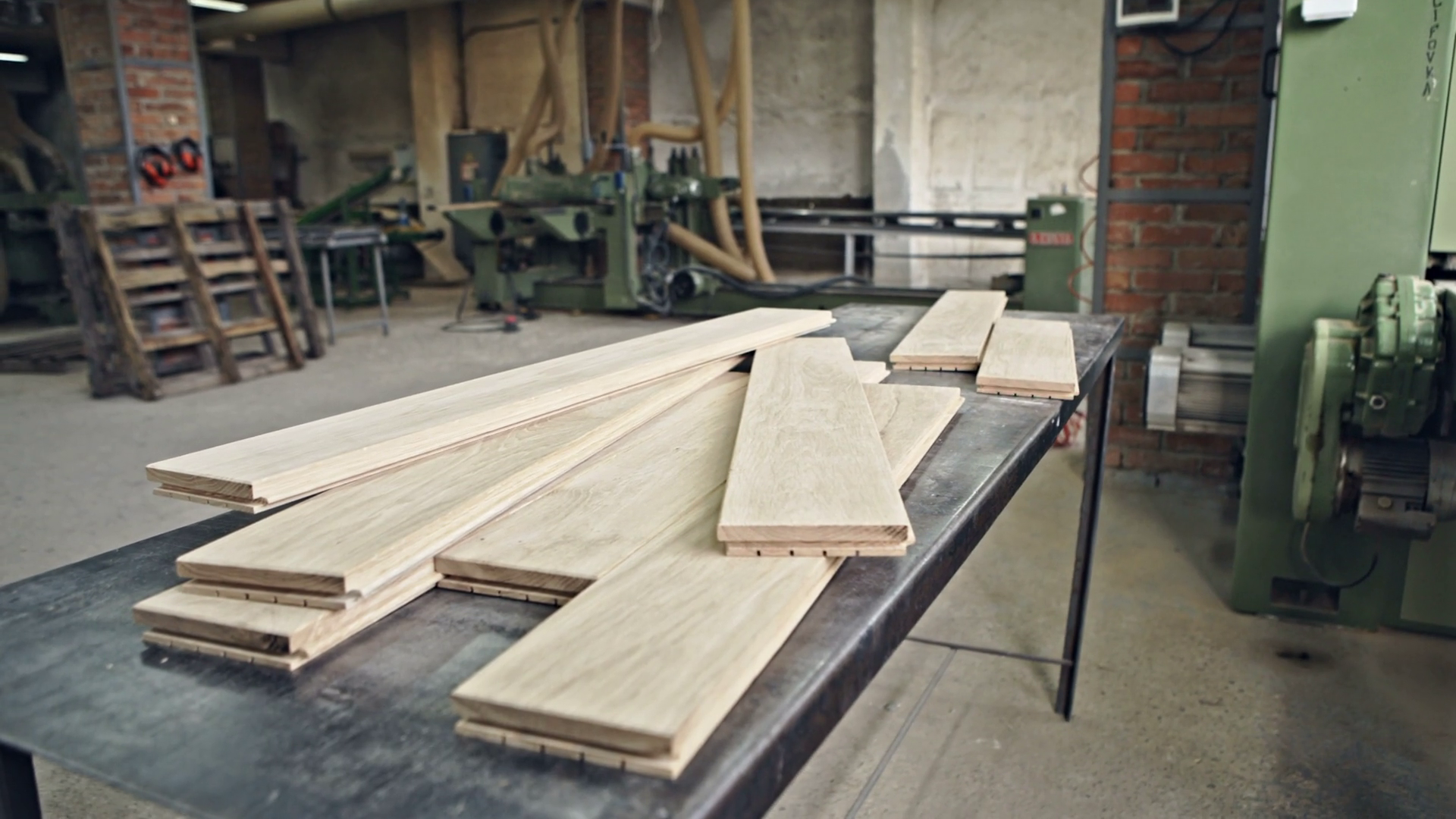 Hardwood Lumber Stacked On Table Woodworking Stock Footage SBV ...