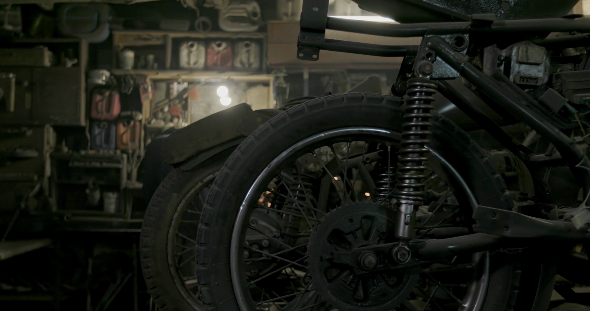 Mechanic Building Vintage Style Cafe-racer Stock Footage SBV-351917934 ...