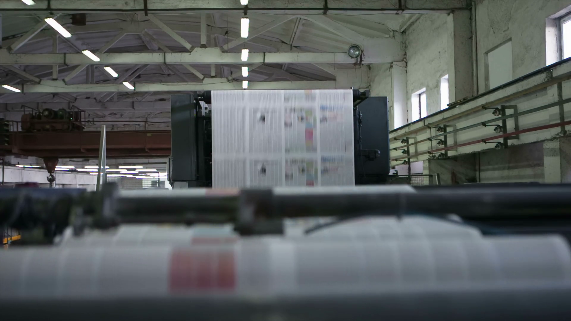 View Of Newspaper Production Printing Process Stock Footage SBV