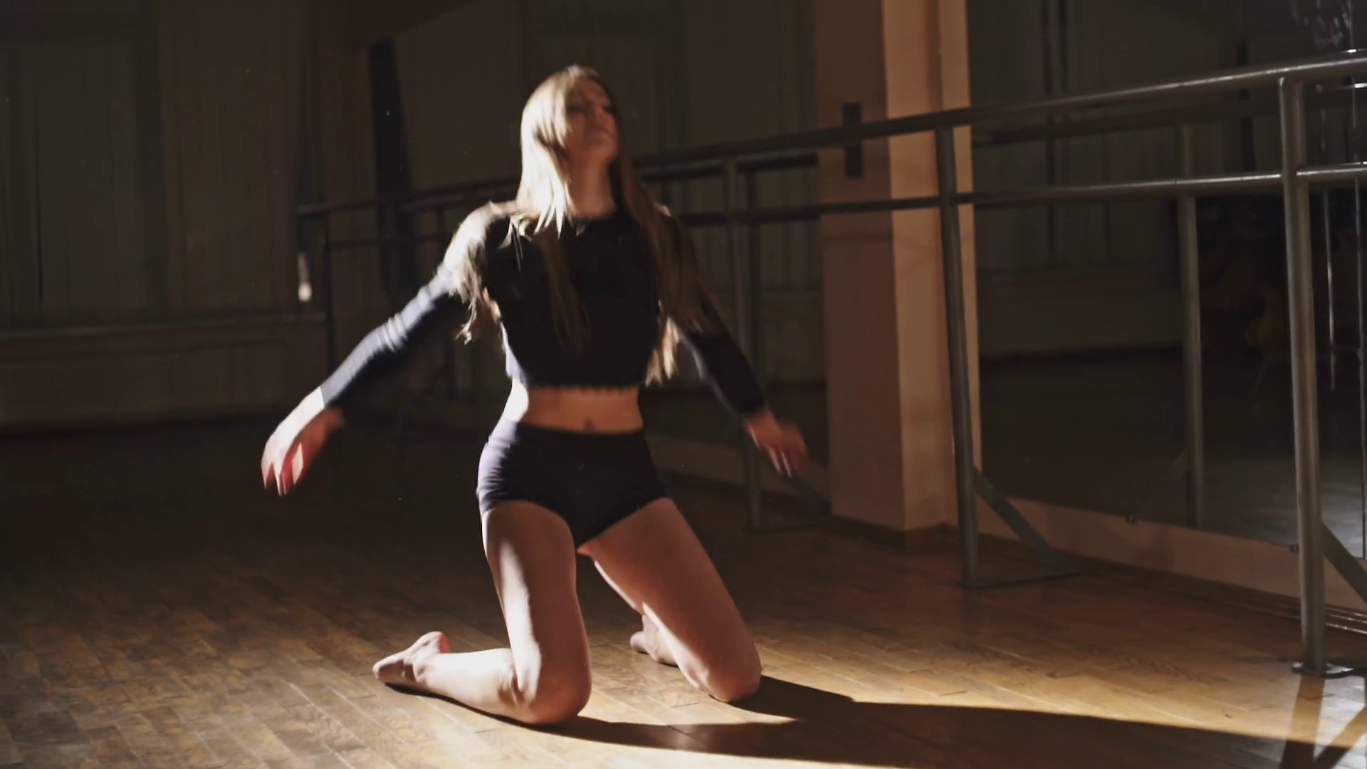Young Dancer Falling On Floor During Stock Footage SBV-347619687 ...