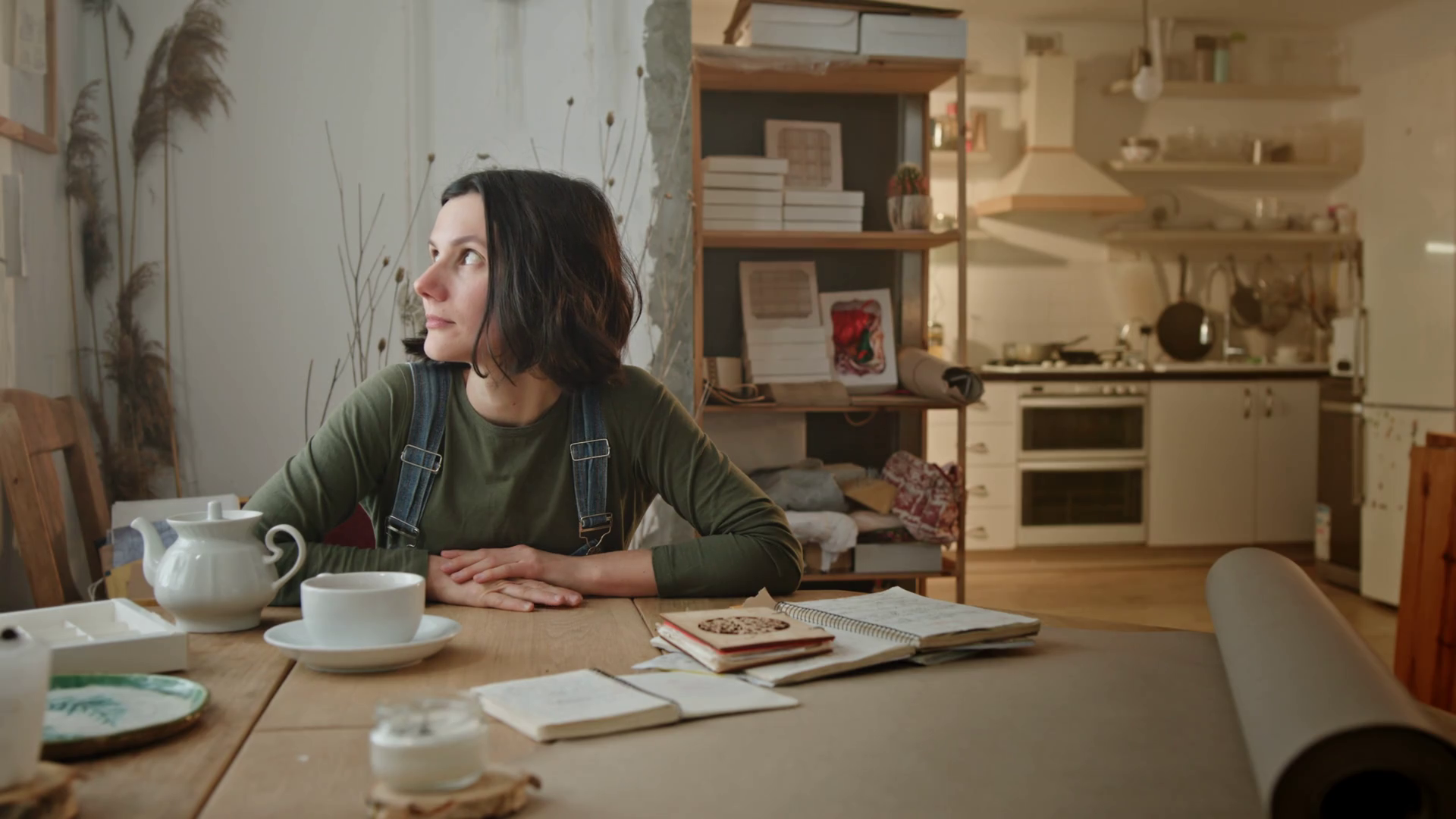 Woman Checking Notes In Dining Room Stock Footage SBV-348506503 ...