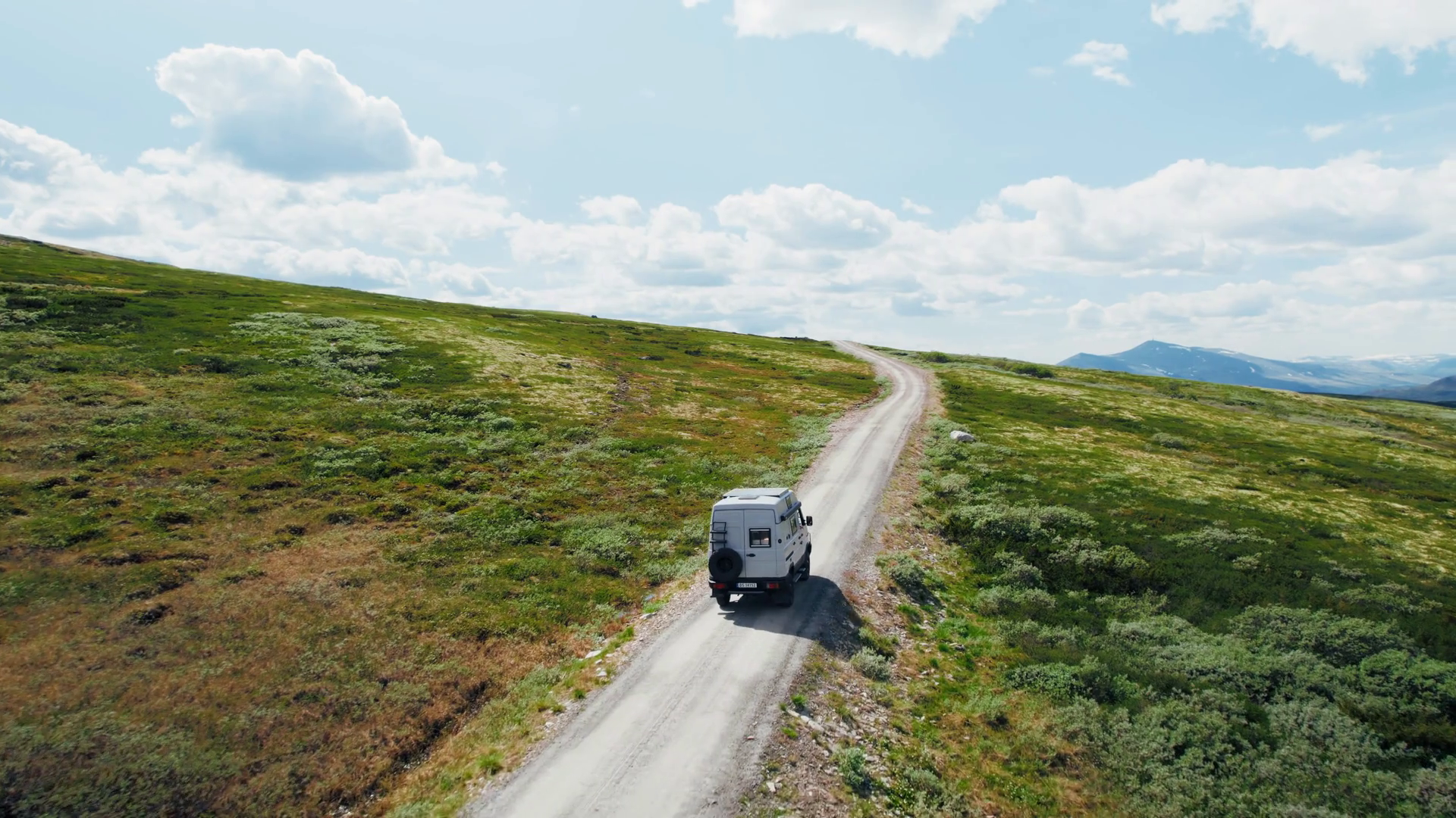 Drone Follows 4x4 Camper Van Drive On Gravel Stock Footage SBV ...