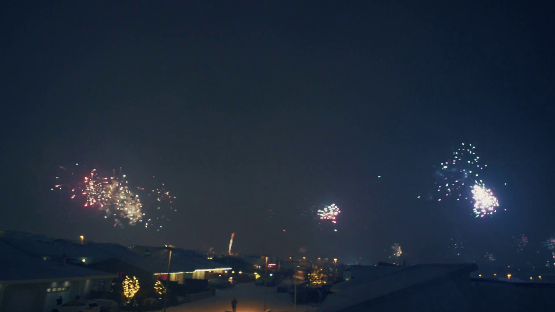 Panning Shot Of Beautiful And Amazing Experience Of Fireworks Show