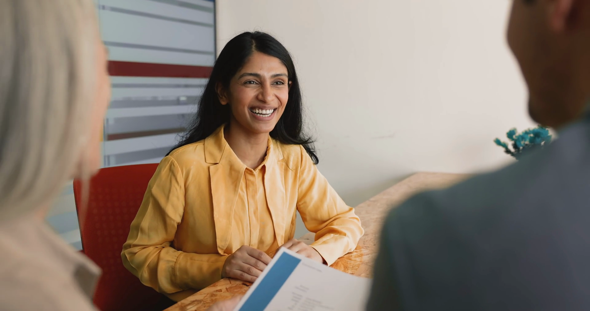 Smiling Indian Woman Passing Job Interview Stock Footage SBV-352936171 ...