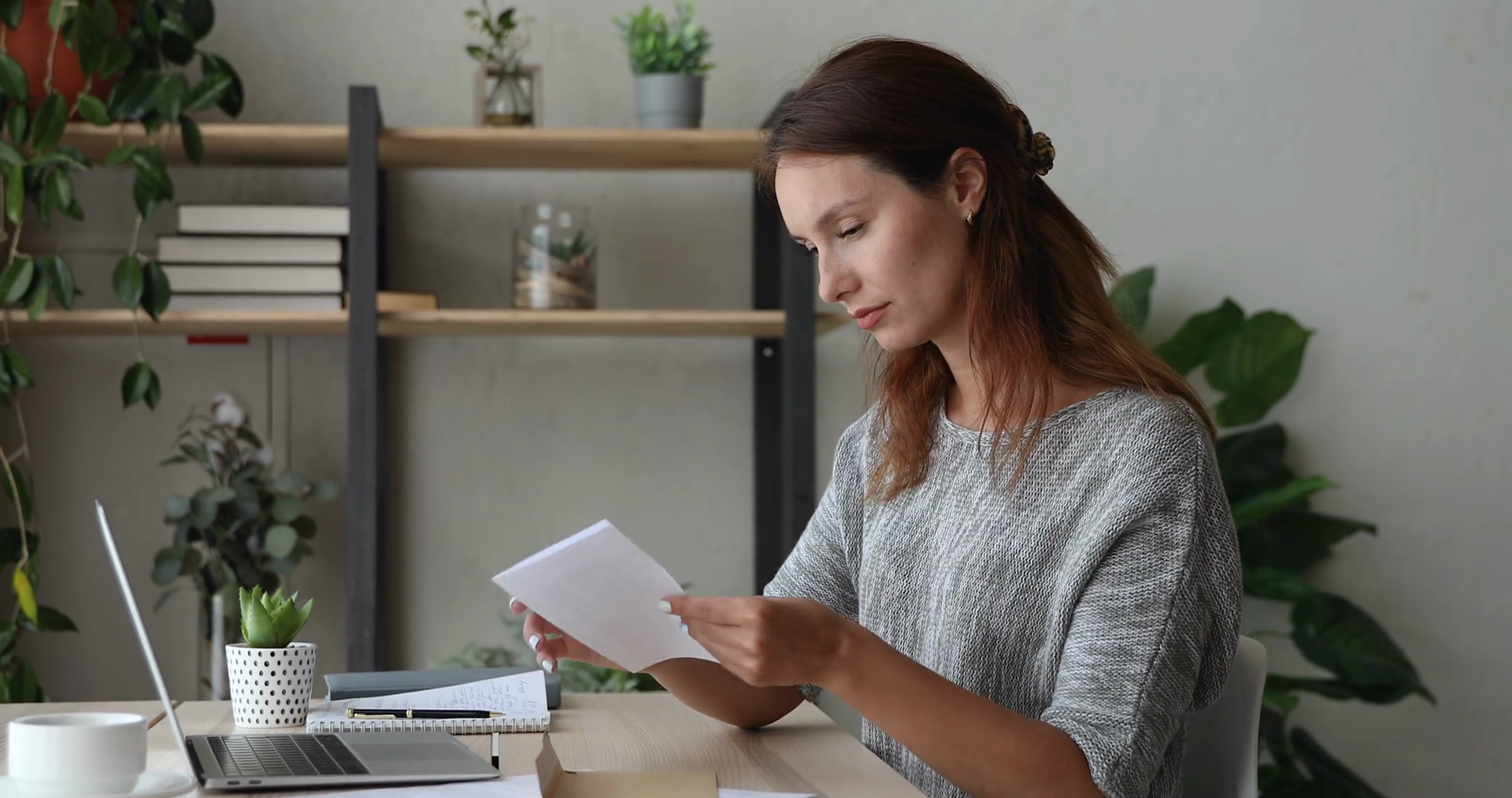 Happy Young Woman Reading Good News In Paper Letter Stock Video 