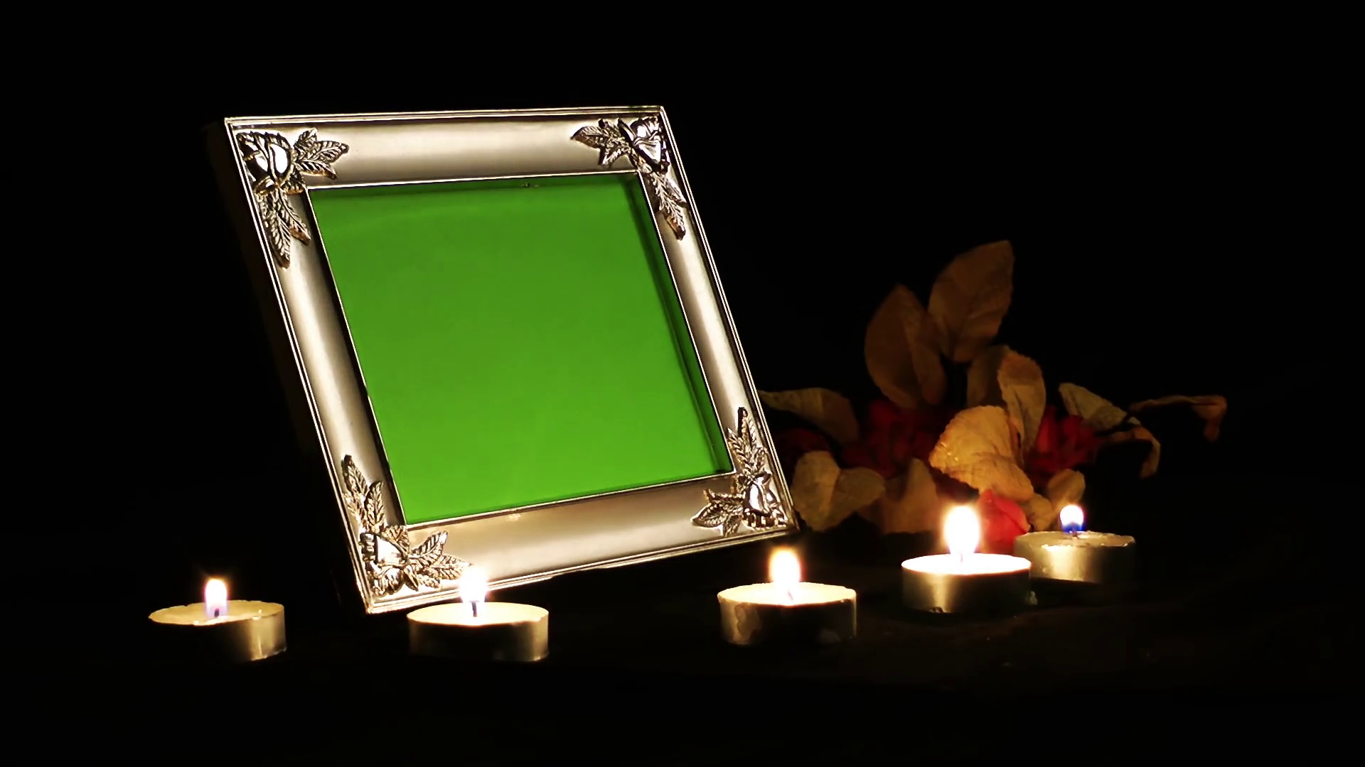 Photo Frame in Candle Light Romantic Stock Video Footage 0017 SBV