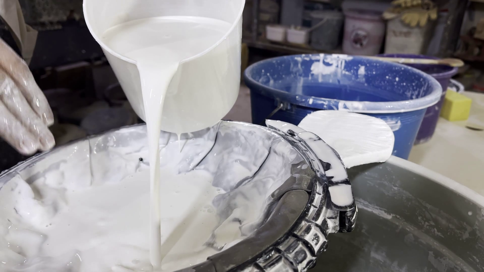 Pouring Glaze In Ceramic 4 Stock Footage SBV347288901