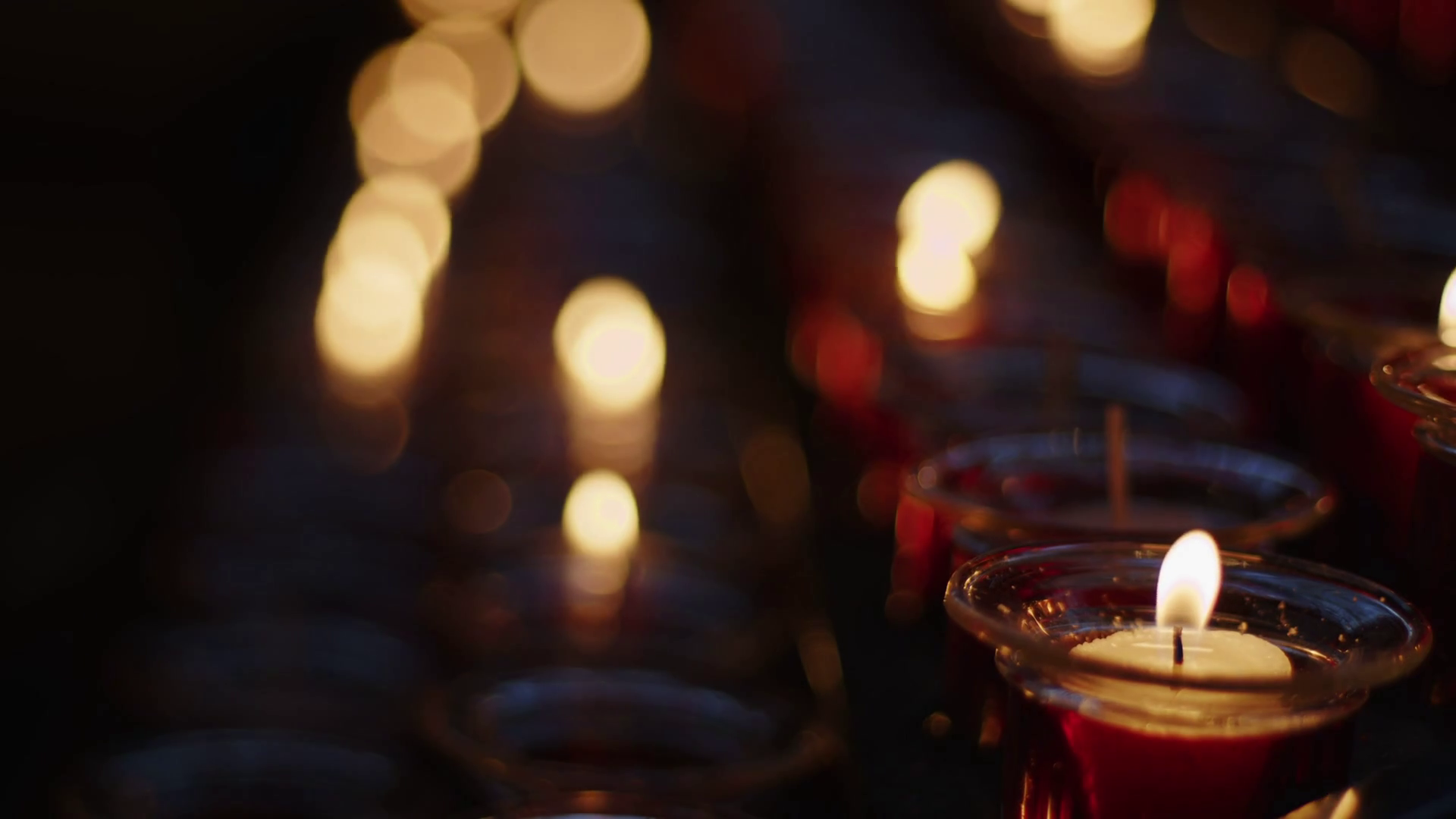 Red Wish Pray Candles In Church Stock Footage SBV347379061 Storyblocks