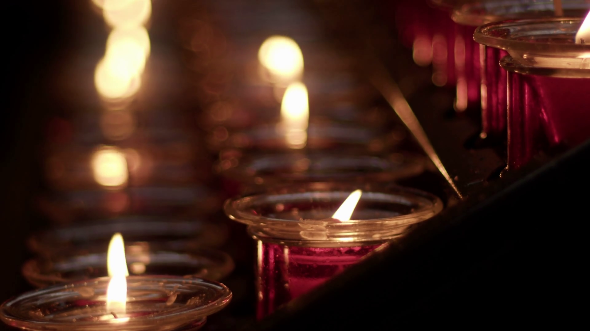 Red Wish Pray Candles In Church Stock Footage SBV347379069 Storyblocks