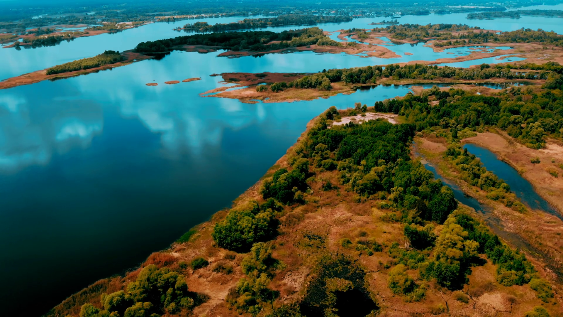 Beautiful View Of Large River Bottling Water Stock Footage SBV