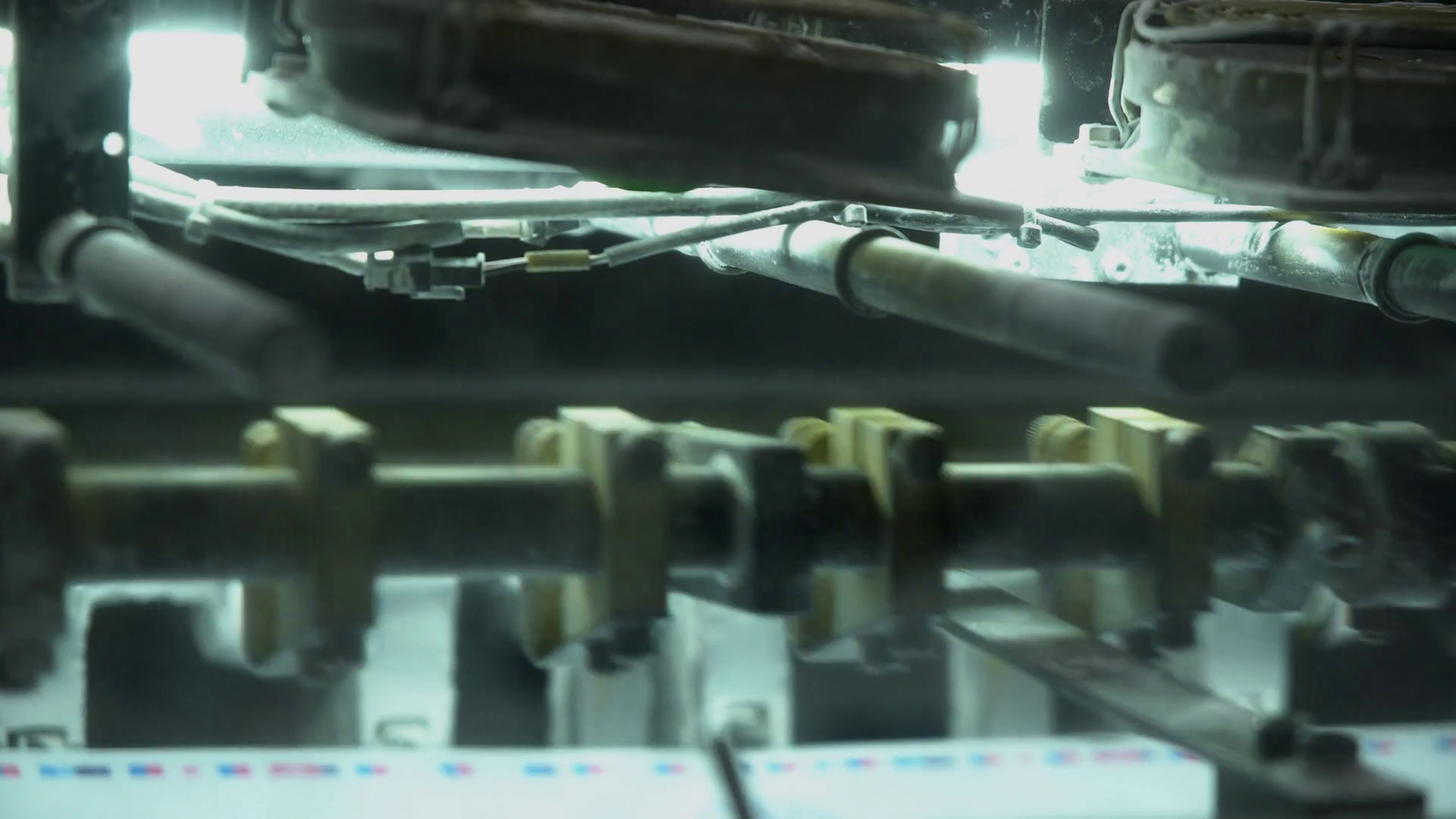 Close Up Working Parts Of Printing Machine Stock Footage SBV331506673