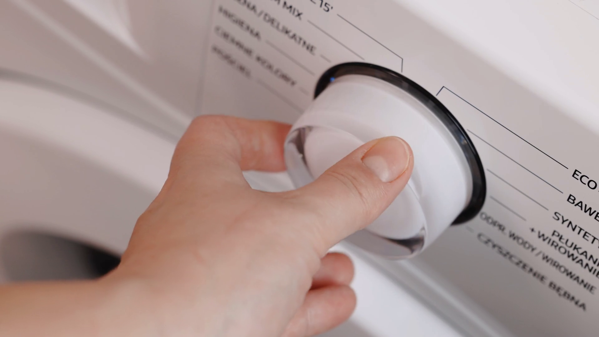 Finger Press Switch To Make Washing Machine Stock Footage SBV347428748