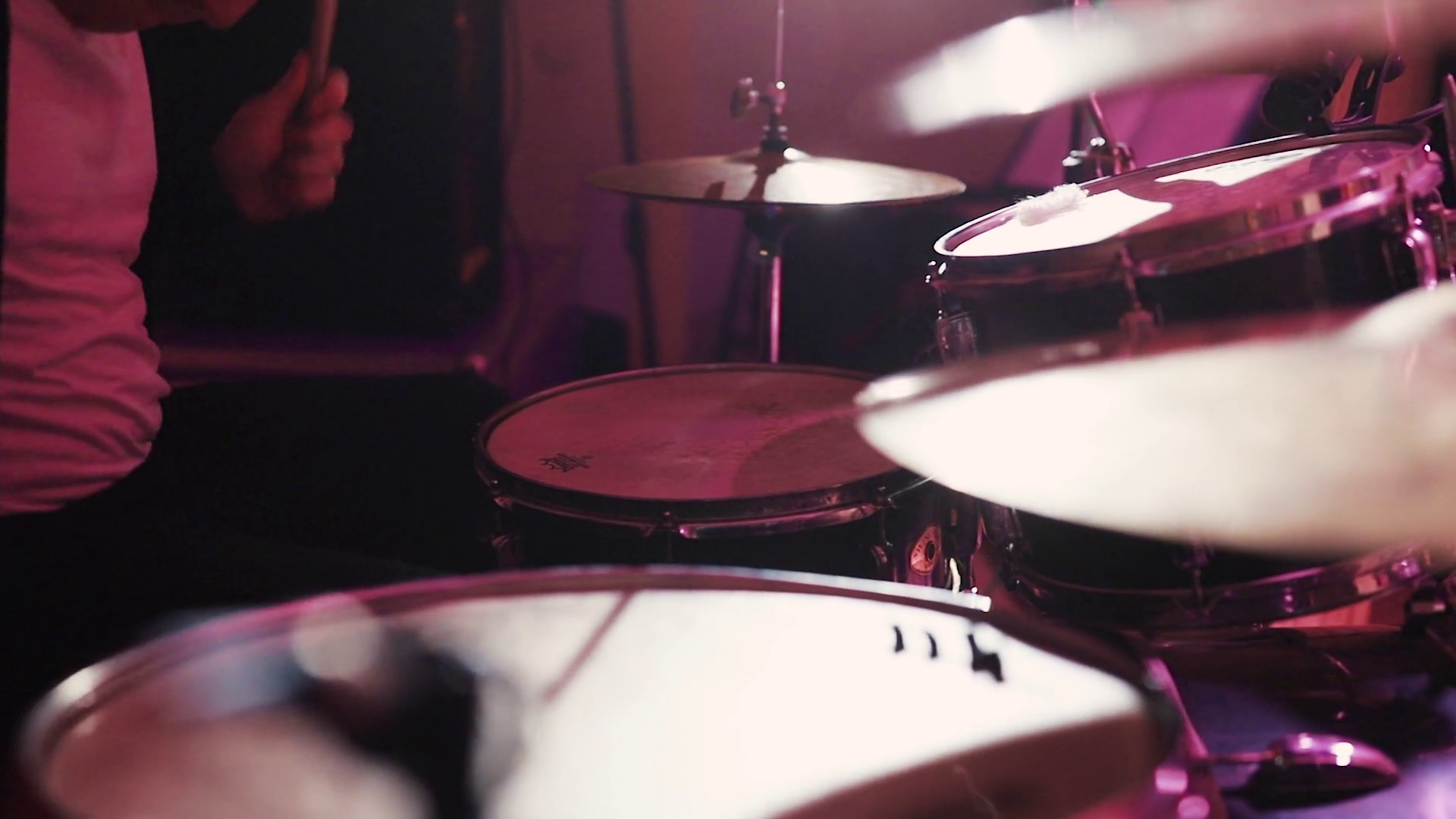 Close up of Drummer Hand Playing Drum Plate Stock Video Footage