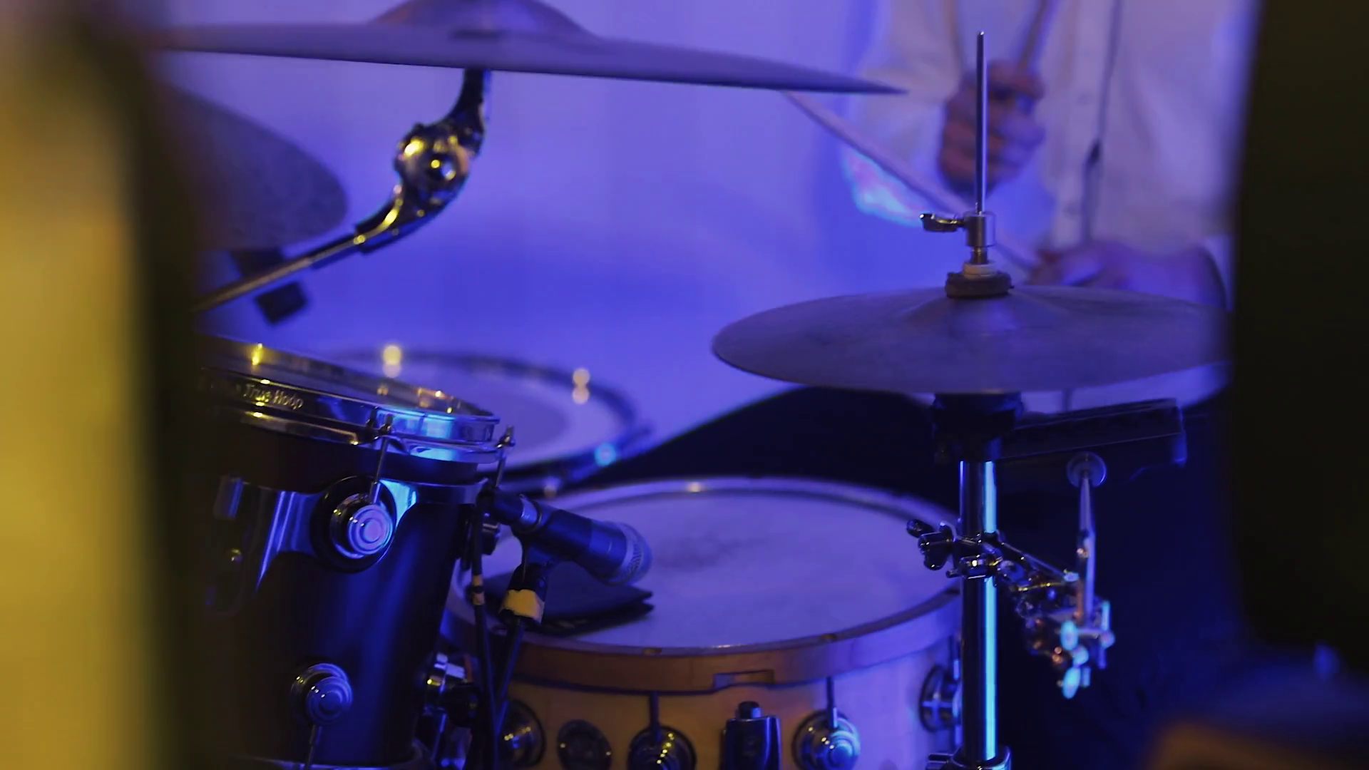 Close up of Drummer Hand Playing Drum Plate Stock Video Footage 0008