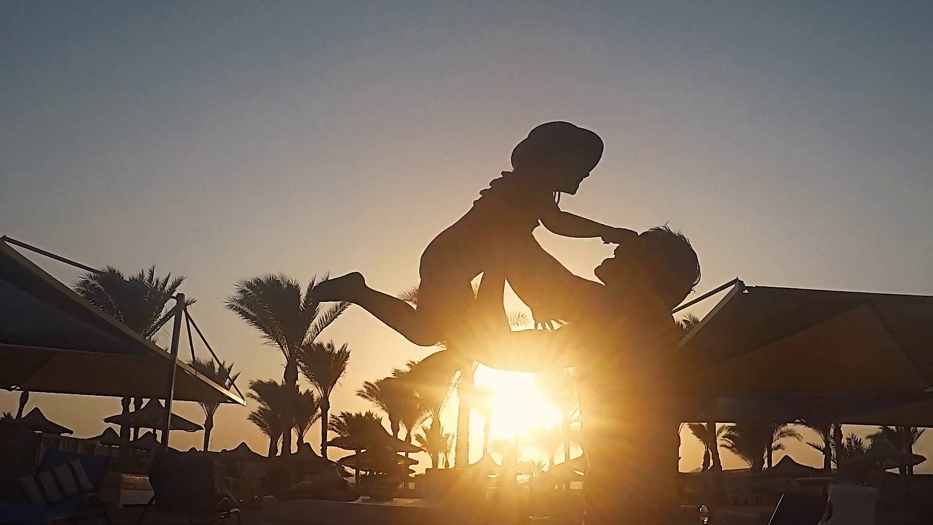 Dad Throws Up Daughter In Sky Happy Stock Footage SBV335602666