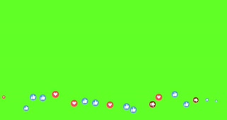 Editorial animation: abstract Facebook reaction like and unlike icons motion background.