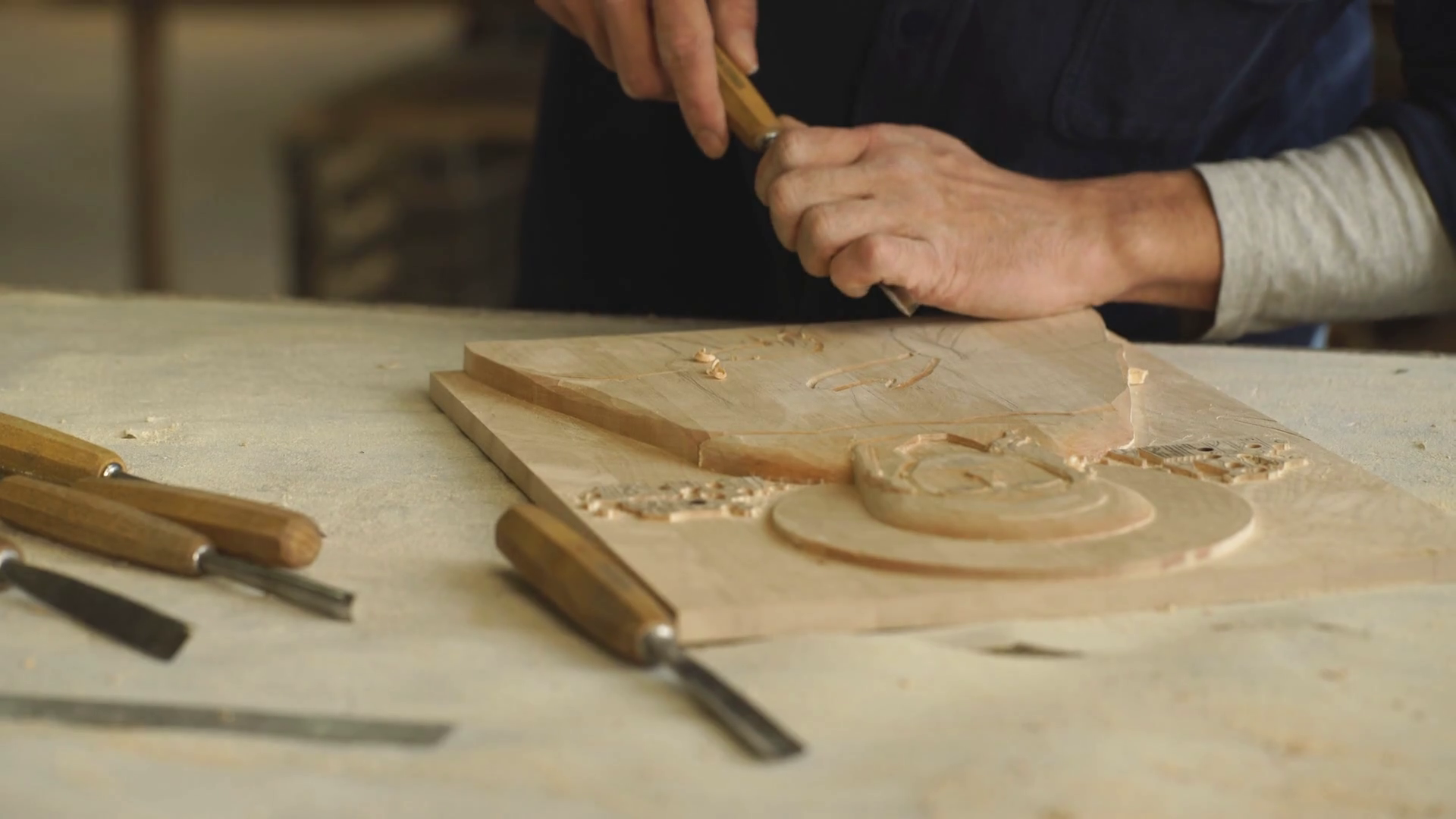 Gouge Wood Chisel Carpenter Tool Working Stock Footage SBV-315206137 ...