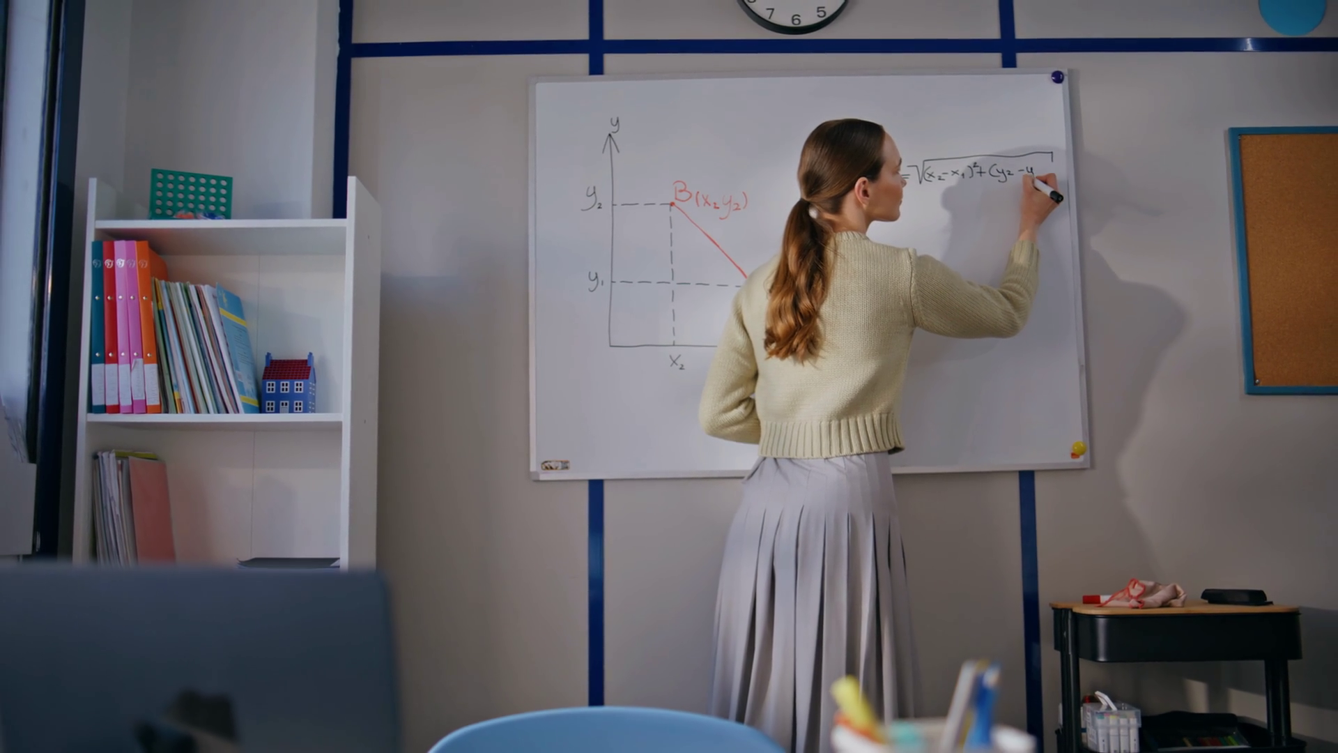 Smart Woman Teaching Math Using Whiteboard Stock Footage SBV-351990718 ...