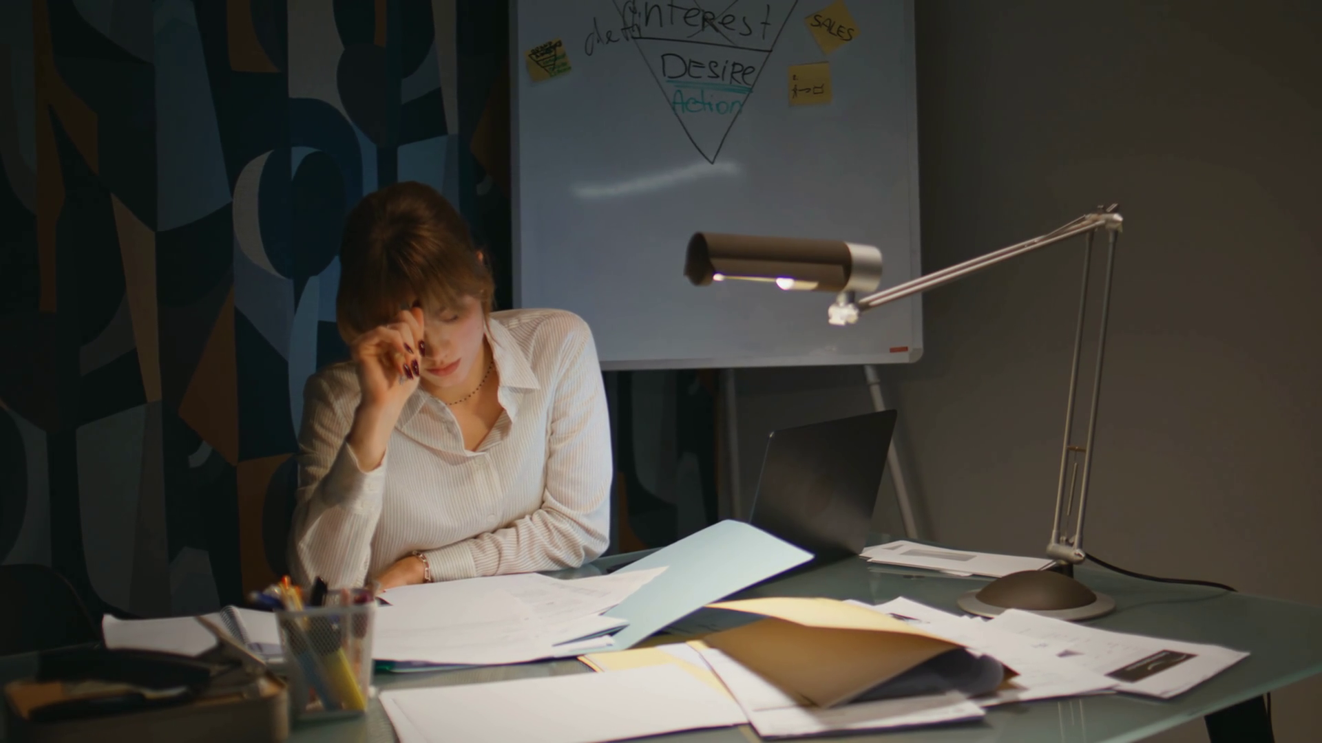 Late Office Worker Overworking At Room Stock Footage SBV-351752815 ...