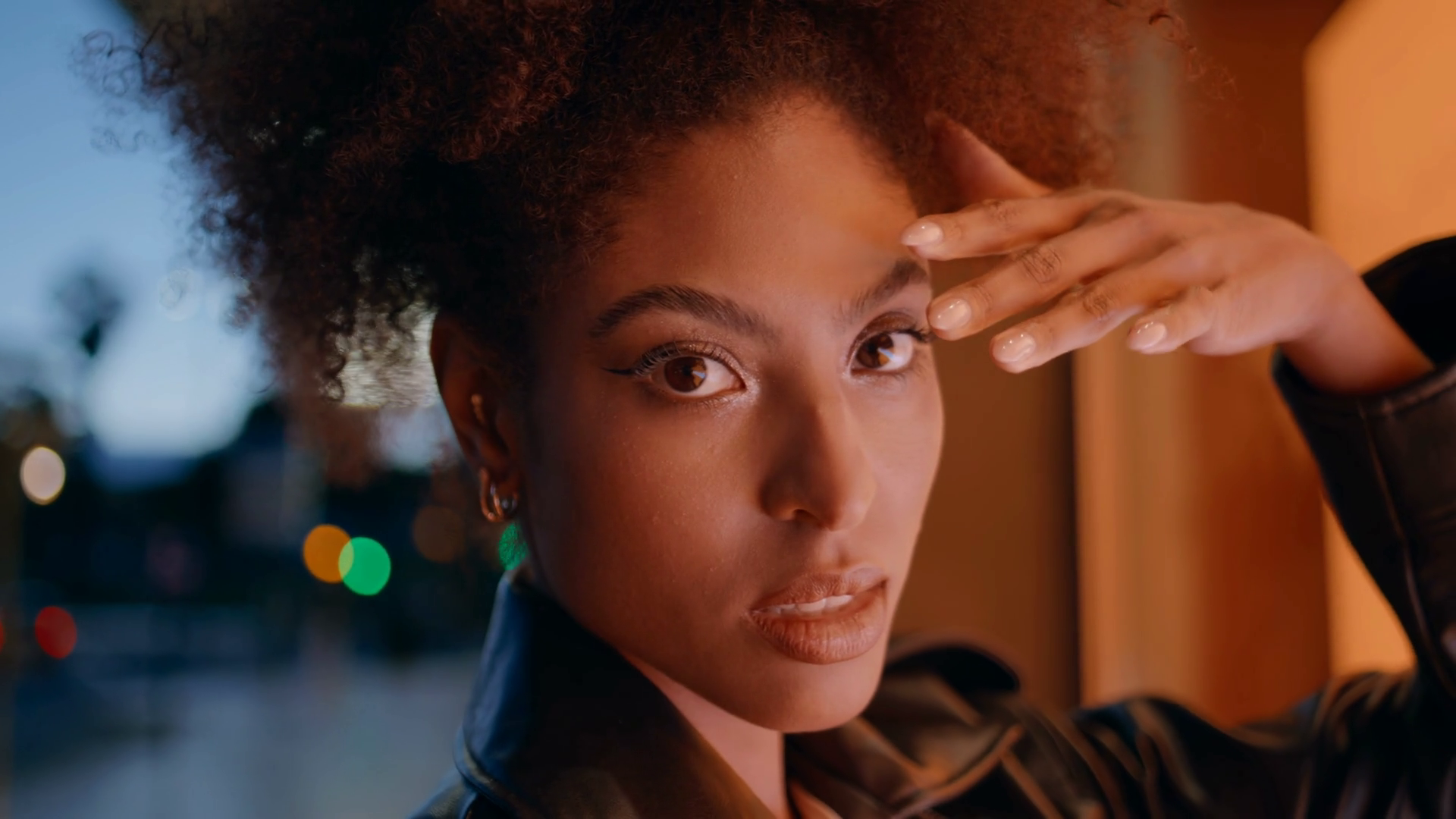 Gorgeous Model Posing At Night Gazing At Stock Footage SBV-352262746 ...