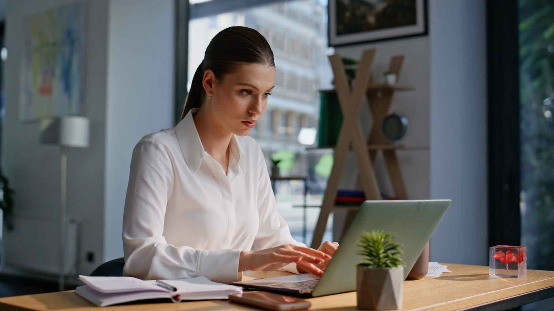 Focused Professional Working Computer At Stock Footage SBV-352164592 ...
