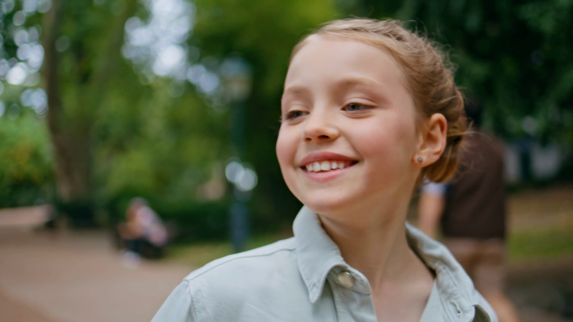 Small Kid Strolling Park Looking Distance Stock Footage SBV-351941810 ...