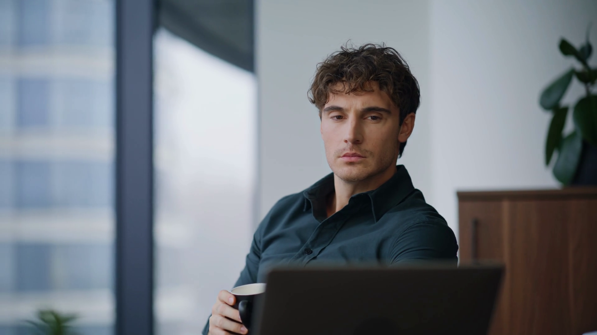 Pensive Ceo Thinking Business Ideas Sipping Stock Footage SBV-352406964 ...