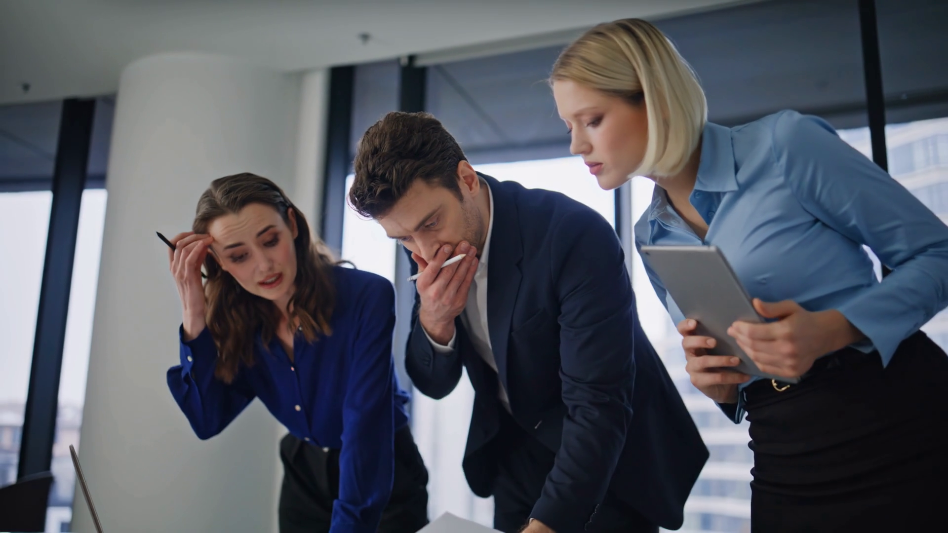 Busy Managers Looking Architectural Plan Of Stock Footage SBV-352568870 ...