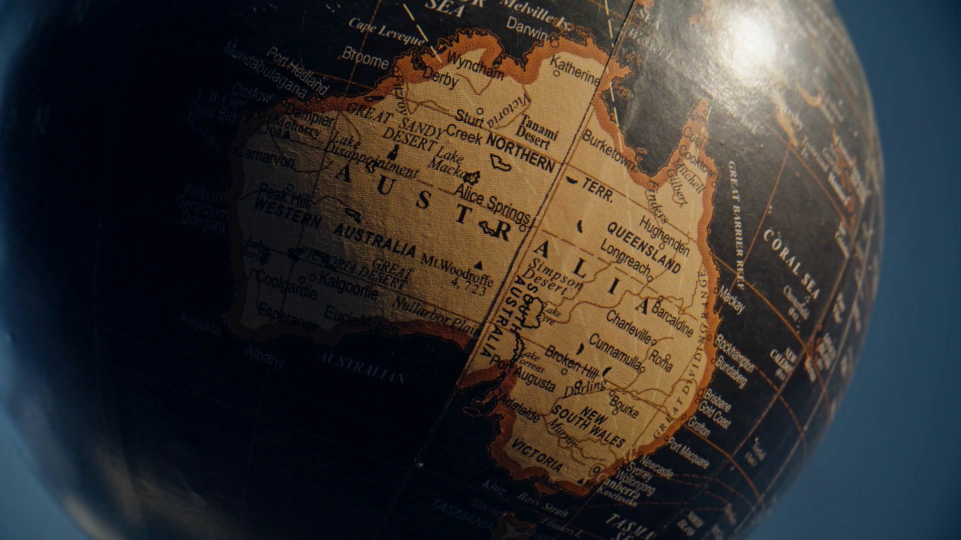 Australia Continent Placed On Globe Zoom In Stock Footage SBV-352893873 ...