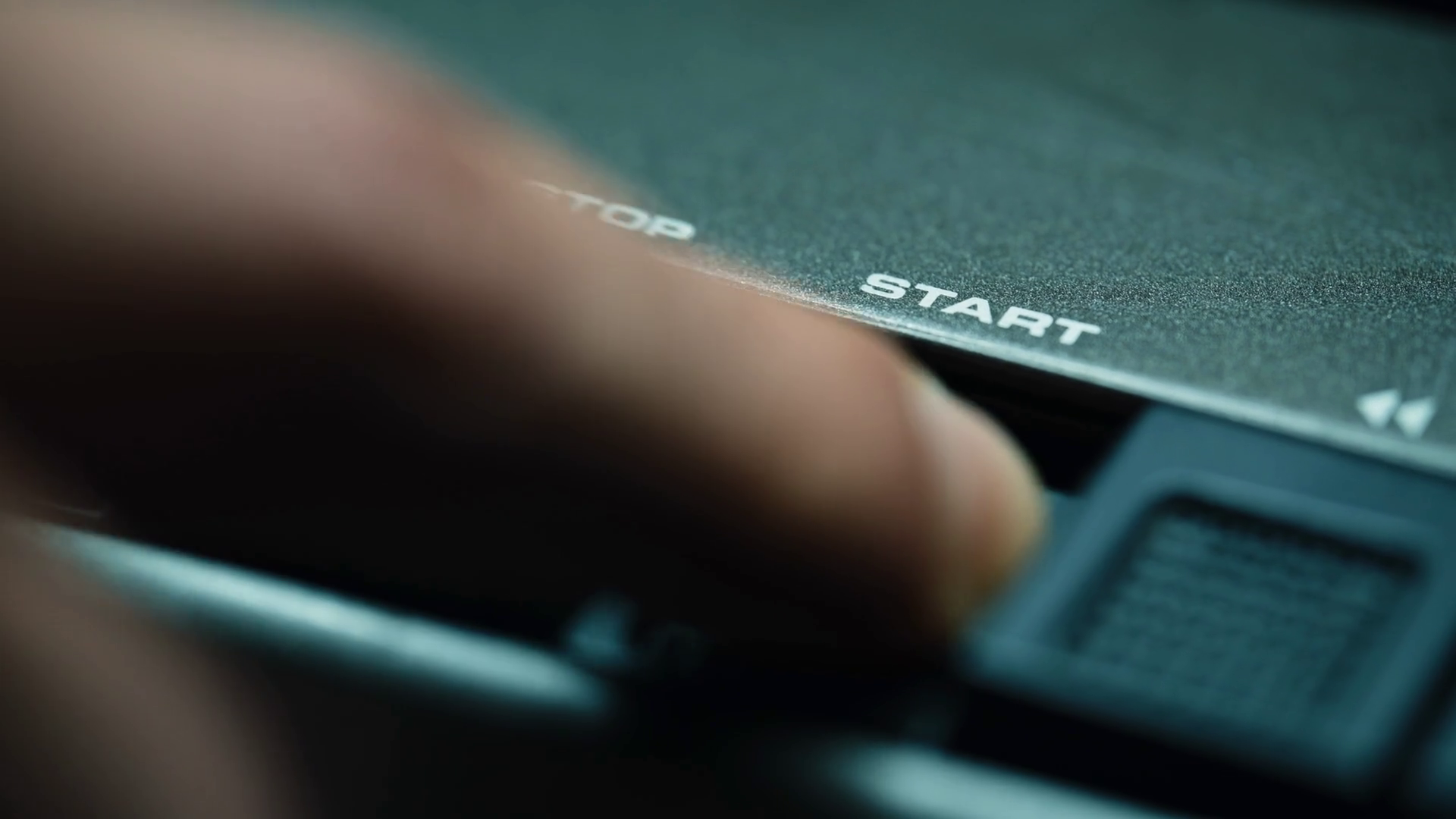 Finger Pressing Start On Old Retro Tape Stock Footage SBV-352639900 ...