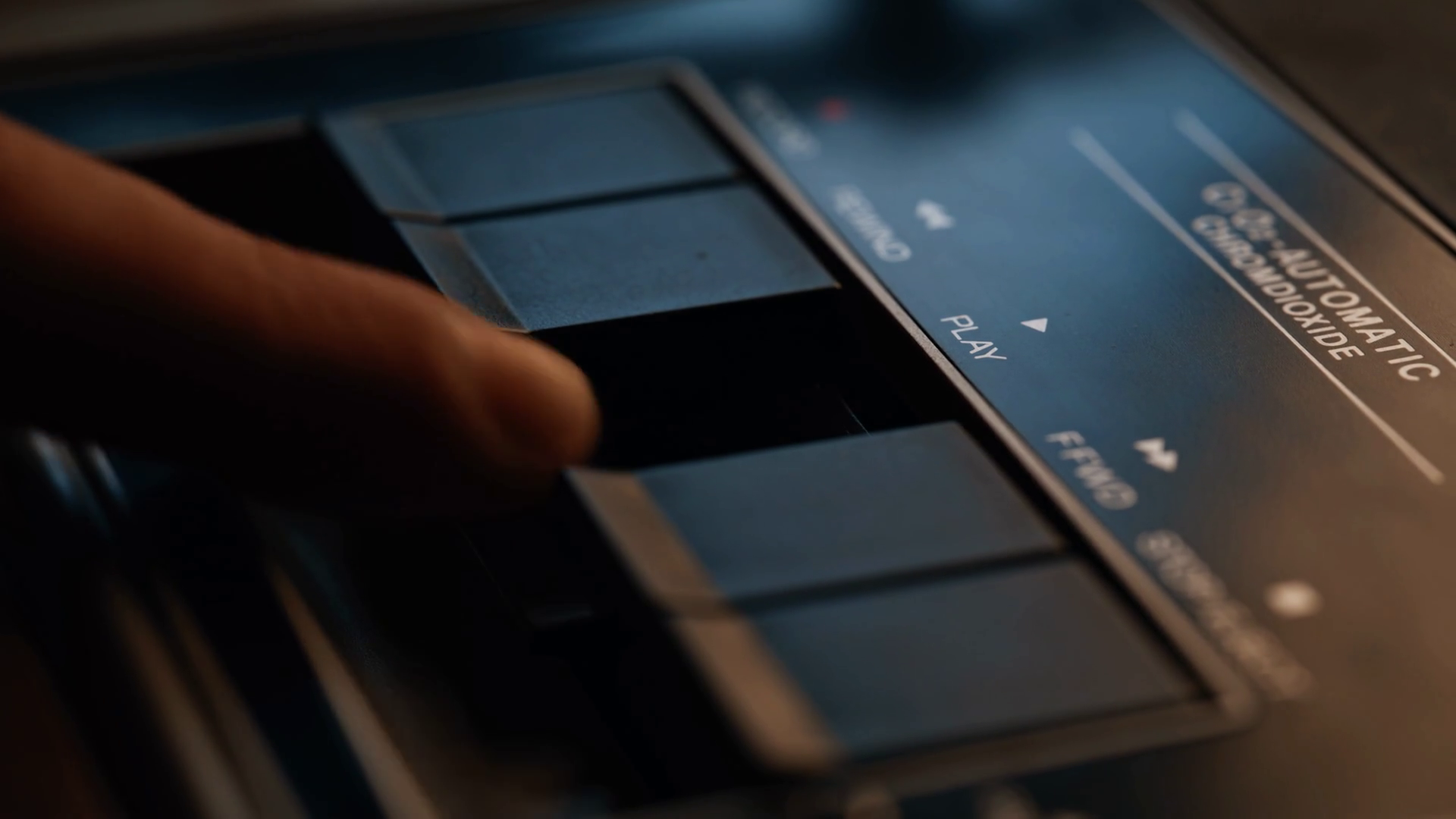 Closeup Finger Pushing Play On Black Panel Stock Footage SBV-352931370 ...