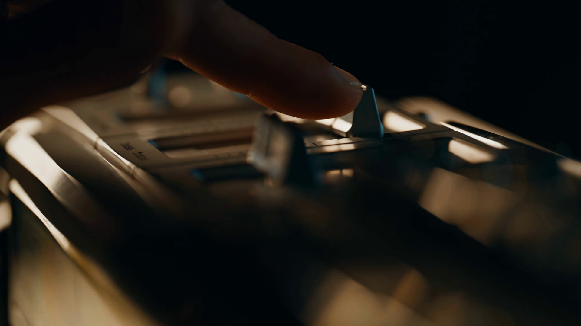 Finger Pushing Switch At Retro Music Player Stock Footage SBV-352935832 ...